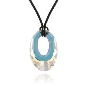 Aurora Borealis Swarovski Element Oval Pendant